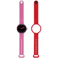 Hip Hop HWU1312 HERO NEXT Armbanduhr für Damen einfarbiges Zifferblatt Schwarz Smartwatch-Uhrwerk und Silikonarmband Pink Rosa Rot