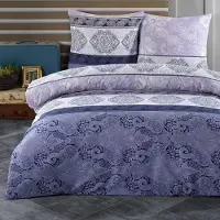 Merkloos Bettbezug-Set mit zwei Kopfkissenbezügen, 200 x 220 cm, 100% Baumwolle, mit Reißverschluss