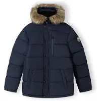 MINOTI Winterjacke Herren mit Kapuze und Kunstfellbesatz, wattiert, gesteppt – Herren Schneejacke Dunkelblau Gr. XL