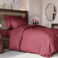 Merkloos Komplettset mit Bettbezug für eine 135x200 cm große Bettdecke und 2 Kopfkissenbezügen (80x80 cm), aus Mikrofaser-Polyester