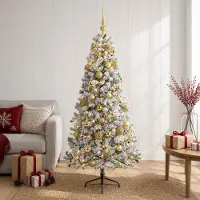 Syfax Künstlicher Weihnachtsbaum mit Weihnachtskugel 150 cm 150 LEDs