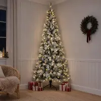 Syfax Künstlicher klappbarer Weihnachtsbaum 180 cm 300 LEDs