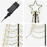 Syfax LED-Weihnachtsbaum Spirale mit Erdspieß EKENAS 250 cm 370 LEDs