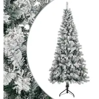Syfax Künstlicher Weihnachtsbaum 120 cm PVC und Stahl Grün und Weiß