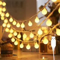 SURIGHT Lichterkette für den Innenbereich - 6 Meter - 40 LEDs - Warmweiß - USB-Netzteil - Kugellichterkette für Hochzeit, Party, Weihnachten