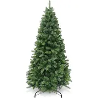 Merkloos Künstlicher Weihnachtsbaum Christbaum Tannenbaum - 180 cm - 880 Zweigspitzen - PVC und PE - Mit goldener Schleife
