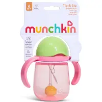 Munchkin - Tip & Sip Straw Trainer Cup - Pink - 207 ml