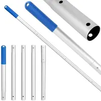 Merkloos Teleskop Poolstange Poolbürstenstange Schwimmbadstange - 5-teilig - Silber - 171 cm