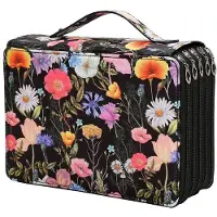 Merkloos Federtasche Stifttasche Federmäppchen - 250 Fächer - Wasserfestes Polyester - Mit Reißverschluss - Schwarz