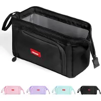 Merkloos Federmäppchen Federtasche Stifttasche - Oxford-Gewebe - 22 x 13 x 9 cm - Schwarz - Für Schule und Büro
