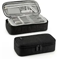 Merkloos Federmäppchen Stifteetui Federtasche - 5 Fächer - Groß - Schwarz - Für Schule und Büro