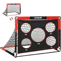 Merkloos Fußballtor Kinderfußballtor Klapptor - 2-in-1 Design - 5 Zielzonen - Mit Tragetasche