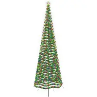 Syfax LED-Lametta-Weihnachtsbaum mit Erdspieß EKENAS 500 cm 868 LEDs