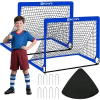 Merkloos Fußballtor Kinderfußballtor Set - 2 Stück - 90 x 74 x 74 cm - Klappbar - Garten und Outdoor
