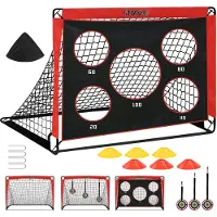 Merkloos Fußballtor Kinder Fußballtor Torwand - Glasfaser Rahmen - 120 x 90 cm - Mit Torwand und Tragetasche