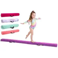 Merkloos Turnbalken Schwebebalken Gymnastikbalken - 210 cm, 240 cm oder 270 cm - Klappbar - Kunstwildleder - Mit Tragetasche