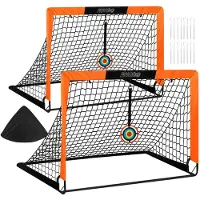 Merkloos Fußballtor Kinderfußballtor Pop-up-Tor - Set aus 2 Stück - 120 x 90 cm - Mit Tragetasche