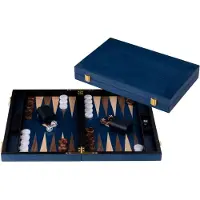 OEM Backgammon Set 18 Zoll, Burl-Holz mit Walnuss, 52×45,5 cm, braun/weiß