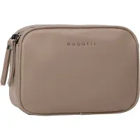 Bugatti Umhängetasche "Damen ALMATA", Damen, Gr. B/H/T: 21cm x 15cm x 6cm onesize, beige (sand), Kunstfaser, leicht glänzend, unifarben, Taschen Umhängetasche