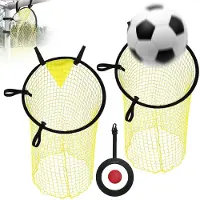 Merkloos Fußballtor Mini Fußballtornetz Rebound Netz - 45 x 60 cm - 3 Stück - Faltbar für Outdoor-Training