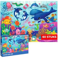 Merkloos Puzzle Puzzlespiel Kinderpuzzle - 60 Teile - 25 x 35 cm - Meerestiere und Korallen