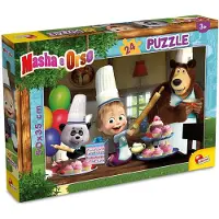 Merkloos Puzzle Puzzlespiel Kinderpuzzle - 24 Teile - 50 x 35 cm - Ab 3 Jahren - Masha und der Bär