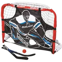 Merkloos Hockeytor Mini Set Pro - Mit Schusswand - 77,5 x 58,5 x 34 cm - Stahlrahmen - Polyesternetz