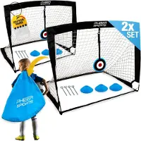 Merkloos Fußballtor Fußballtore Fußballwand - 2 Stück - 120 x 90 cm - Mit Tragetasche