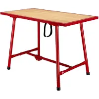 Merkloos Klapptisch Werkbank Montagetisch - 120 x 62,5 cm - Massivholz mit Stahlgestell - Belastbar bis 300 kg - Für Zuhause und Werkstatt