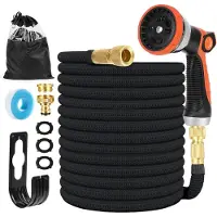 Merkloos Gartenschlauch Wasserschlauch Dehnschlauch - Dreifach ausziehbar - Latex - Mit Sprühkopf und Tragetasche - Für Auto, Garten und Haustiere