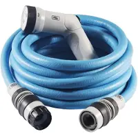 Merkloos Gartenschlauch Wasserschlauch Dehnschlauch - 10 m ausziehbar - Multi-Jet-Brause - Blau