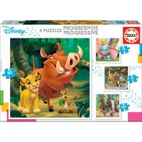 Merkloos Puzzle Set Progressiv Puzzle Kinderpuzzle - 4 Puzzles - 12, 16, 20 und 25 Teile - Ab 3 Jahren - Große Teile