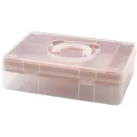 Merkloos Transparente, doppelstöckige Aufbewahrungsbox – stilvoller, pinkfarbener Stiftekontainer aus Kunststoff