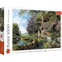 Merkloos Puzzle Puzzlespiel 1000 Teile - Idyllische Seelandschaft mit See und Herrenhaus - 683 x 480 mm - Ab 12 Jahren