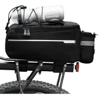 Merkloos Fahrradtasche Gepäckträgertasche Radtasche - 38 x 15,5 x 18 cm - Schwarz - Wasserabweisend - Passend für die meisten Fahrradgepäckträger und als Schultertasche