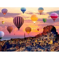 Merkloos Puzzle Puzzlespiel Heißluftballon - 1000 Teile - 70 x 50 cm - Mit Poster - Für Erwachsene und Kinder ab 14 Jahren