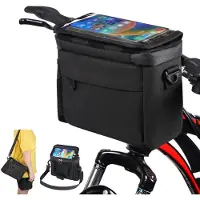 Merkloos Fahrradlenkertasche Fahrradtasche - 21 x 10,5 x 18 cm - Wasserdicht - Mit Handyhalterung