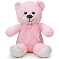 Merkloos Kuscheltier Plüschbär Teddybär - 40 cm - Knopfaugen - Crème, Dunkelbraun, Hellbraun, Lila, Rosa, Blau oder Grau