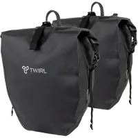 Merkloos Fahrradtasche Gepäckträgertasche Doppel - 22 Liter - Schwarz - 56,5 x 30 x 15 cm - Für Gepäckträger und Schulter