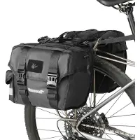 Merkloos Fahrradtasche Gepäckträgertasche Doppeltasche - 22 l - Doppelt - Mit Tragegriff - Schwarz - Für den Gepäckträger hinten