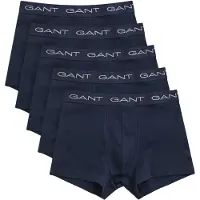 Gant Trunk "TRUNK 5-PACK", Herren, Gr. S, 5 Stk., Jersey, blau (marine), Jersey, Obermaterial: 95% Baumwolle, 5% Elasthan, figurbetont, Unterhosen Trunk, Mit elastischem Bund