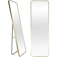 Merkloos Standspiegel Ganzkörperspiegel Wandspiegel - 50 x 160 cm - Goldfarben - Glas und Aluminium - Für Flur und Schlafzimmer
