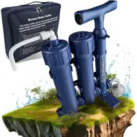 Merkloos Wasserfilter Outdoor Wasserreiniger Handpumpe - Ultrafiltration - DIN-A4-Format - Für Camping und Notfälle