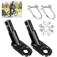 Merkloos Fahrradanhänger Kupplung Fahrradkupplung Anhängerkupplung - Set von 2 Stück - Verzinktes Eisen - Mit Sicherheitsbolzen - Für Kinderwagen und Hundeanhänger