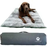 Dripio Hundebett Reise, aufrollbar, wasserabweisend, groß, grau