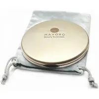 Merkloos Handspiegel Taschenspiegel Make-up-Spiegel - Doppelseitig - 10 cm - Champagnergold - Mit Samtbeutel