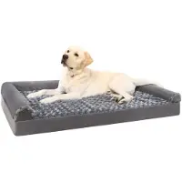 Merkloos Hundebett Hundesofa Orthopädisch - 111 x 81 x 18 cm - Grau - Waschbar - Abnehmbarer Bezug