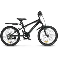 Deryan Kinder Mountainbike 20 Zoll – Verstellbar – Schwarz