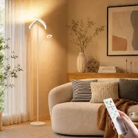 OEM LED Stehlampe 36W, dimmbar, Fernbedienung, 175 cm, Mondring & Leselicht
