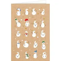 HANRA Adventskalender Frohe Weihnachten Winterspaß mit Schneemännern 24 lustige Schneemann-Motive Weihanchten Vorfreude Advent Glückwunschkarte 17 cm